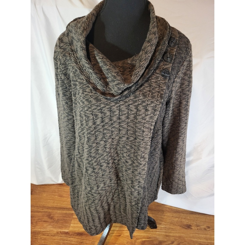 Habitat‎ Clothes To Live In Shirt Womens M Brown Textured Cowl Tunic Top